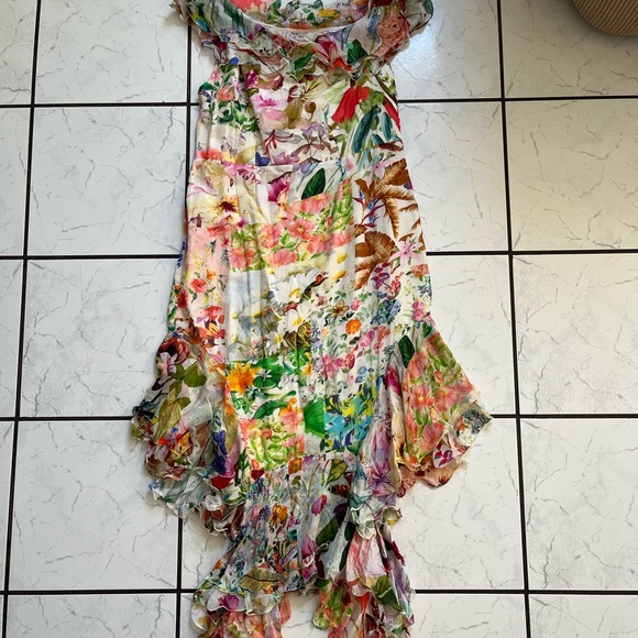 Anthropologie NWT Mandira Wirk off the shoulder asymmetrical floral dress - Picture 4 of 10